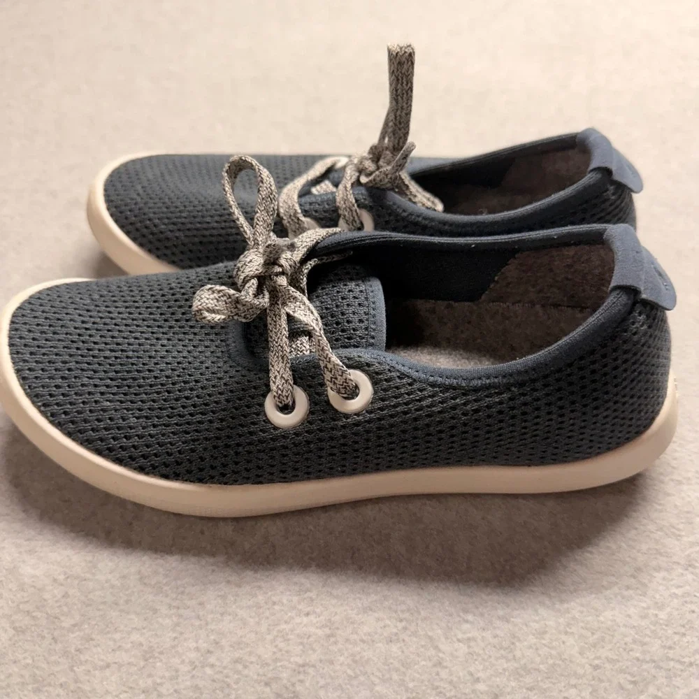 Allbirds Tree Skippers Navy Blue Mesh Boat Shoes Sneakers Womens Size 5
